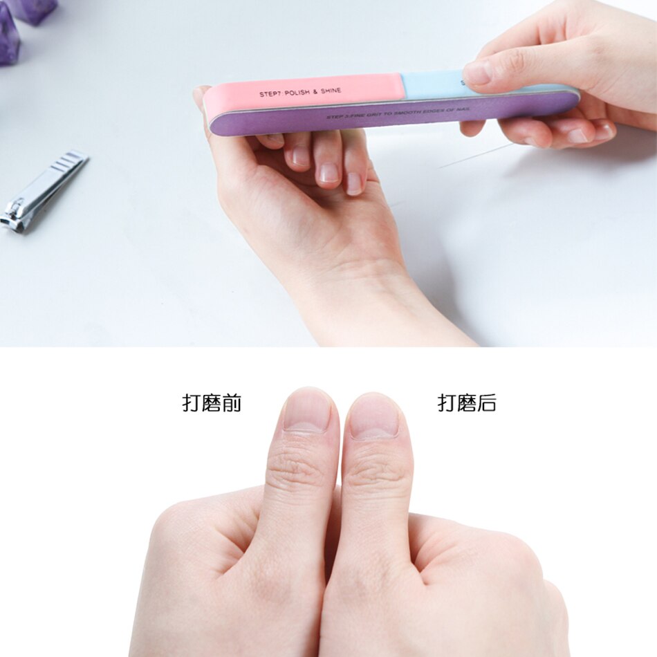 Viinuro 3 Stks/set Zes-Zijdige Nagelvijlen Polijsten Tool Creatieve Afdrukken Professionele Bestand Nail Voor Nail Art Schuren Nail buffer