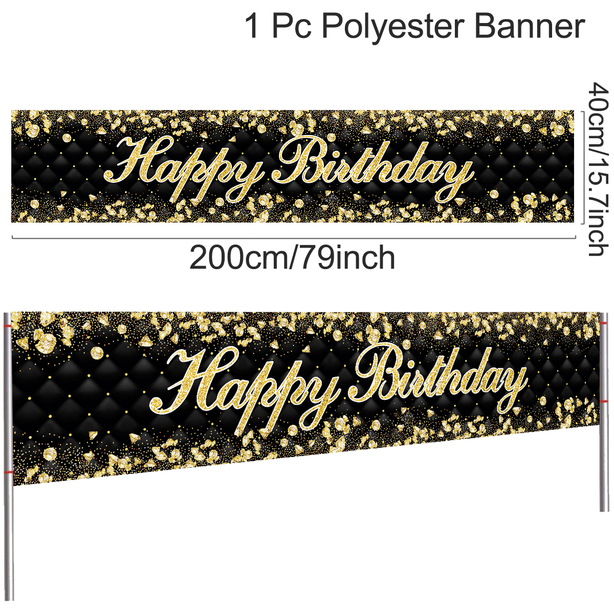 Decoración de de cumpleaños para hombre, camino de mesa, Pancarta, cortina de puerta, 60, 60 años