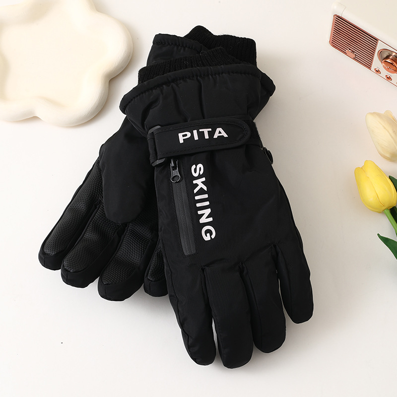Guantes deportivos de invierno, guantes de esquí táctiles antideslizantes, bolsillo impermeable, accesorios de Snowboard, guantes cálidos para hombres y mujeres, mitones: Azul