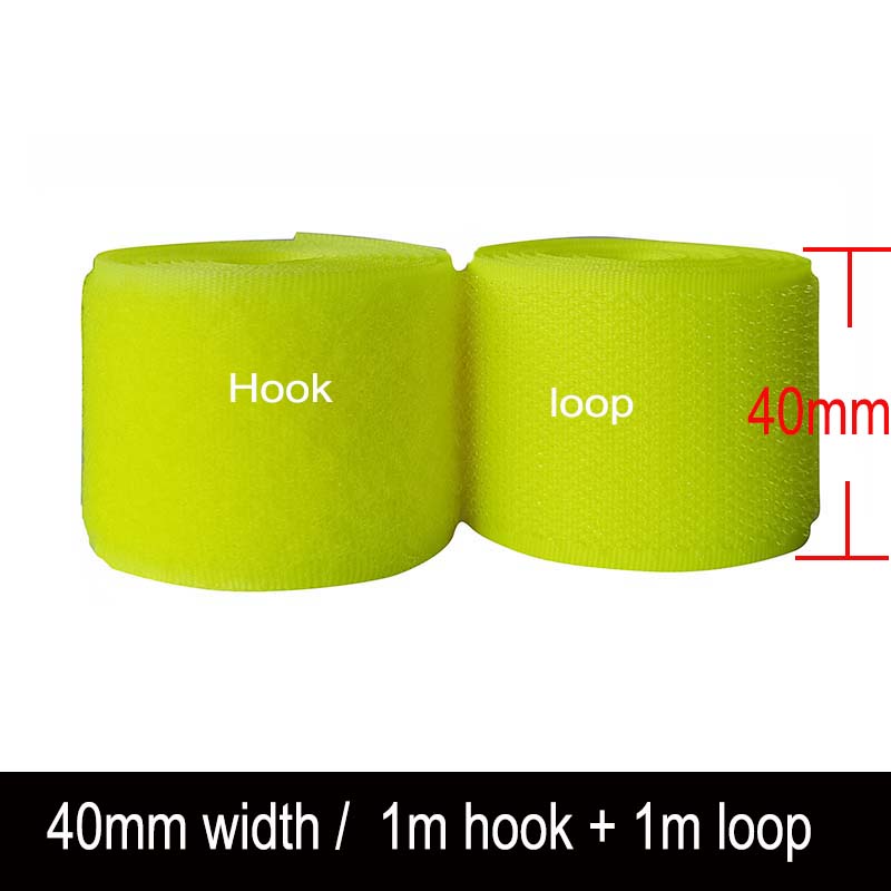 2-10Cm Breedte Fluorescerende Yellowno Zelfklevende Haak Loop Sluiting Tape Voor Naaien Magic Tape Sticker Bandjes: 40mm width