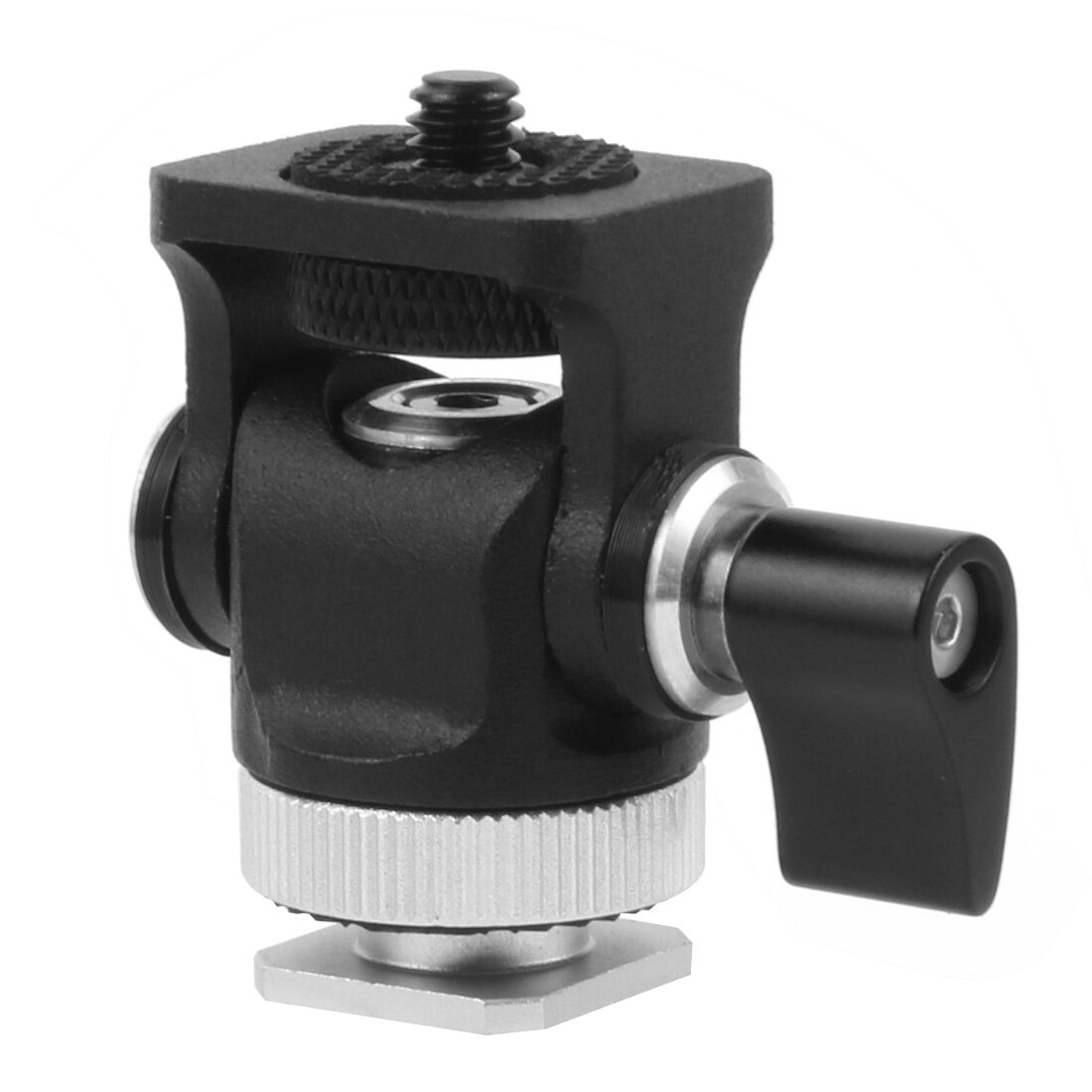 Triple cold shoe mount plate bar microphone stand video light extendable bracket for dji zhiyun smooth 4 feiyu vimble 2 osmo mobile: Purple