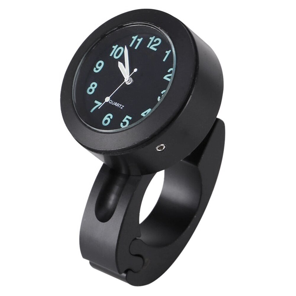 Universele Waterdichte Bike Horloge Glow In Dark Klok Motorfiets Alluminum Lichtmetalen Dial Mini Voor Montage Fietsstuur: Black