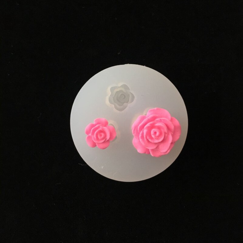 Molde de flor en silicona rosa de resina UV para hacer joyas, abalorios, moldes para colgantes, bricolaje, 1 Uds.