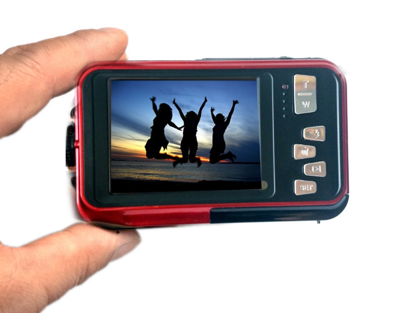 1080P Dual Screen Camera 2.7 inch TFT LCD Digital Camera Waterproof 24MP MAX 16x Digital Zoom Camcorder (DC998)