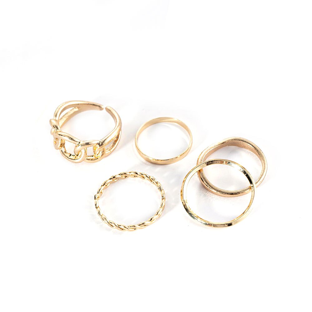 5 Stks/set Punk Minimalistische Ring Set Voor Vrou... – Vicedeal
