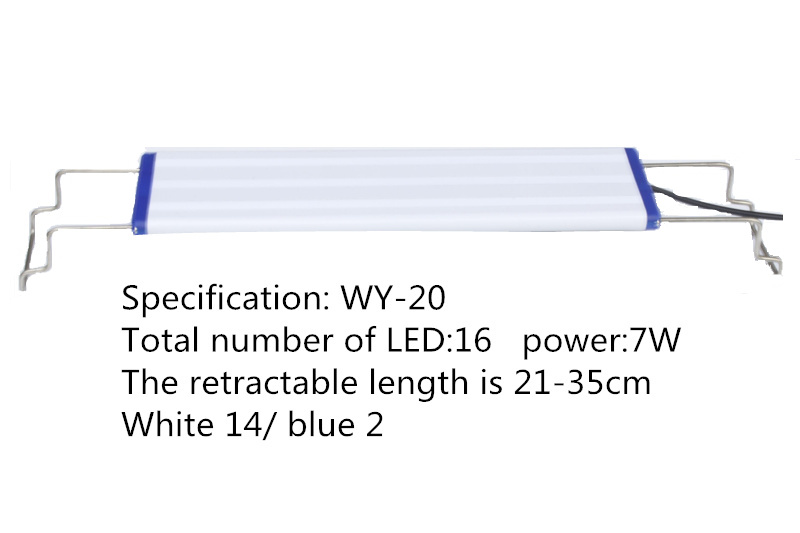 20-60cm led fisktank infällbar lampa akvarieklämma lampa vatten gräs cylinder lampa ljus sköldpadda alger cylinder lampa: Wy -20