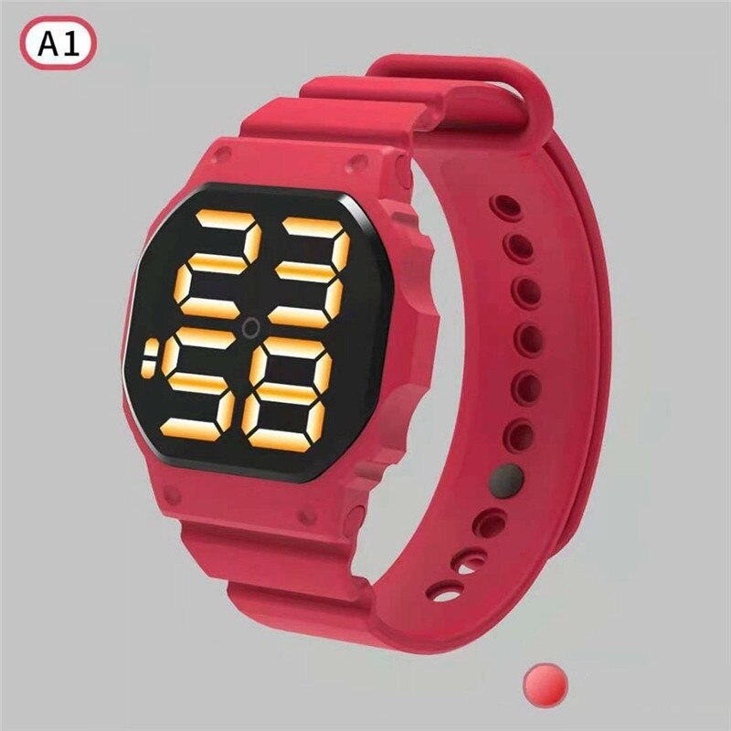 Led Digitale Sport Horloge Voor Mannen Vrouwen Siliconen Band Horloges Reloj Mujer: red