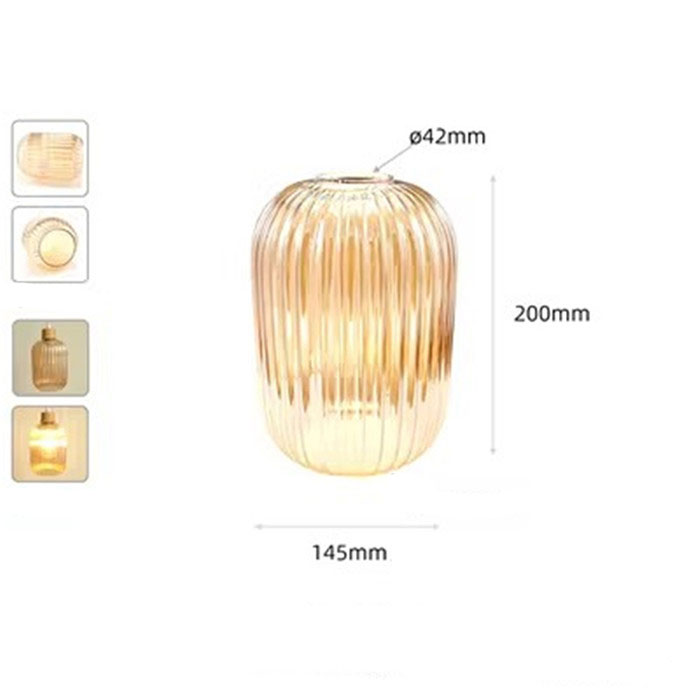 Vintage lampskärm med  e27 glas, ersättning för 42mm e26 diamanter, ananaslyktamönster, gult glasskydd för konsthängande belysning: Elfenben