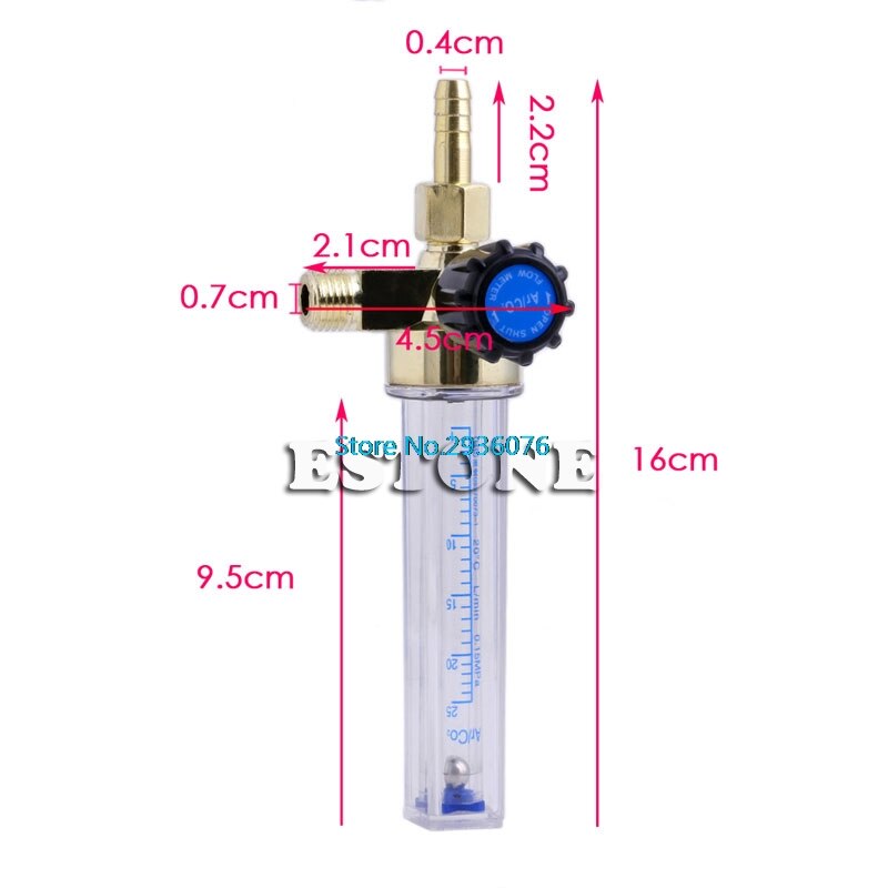 Flow Meter Barb 1/4PT 0.15 Mpa Flow Meter Gas Argon Ar/CO2 Regulator Lassen 7Mm MY5_10