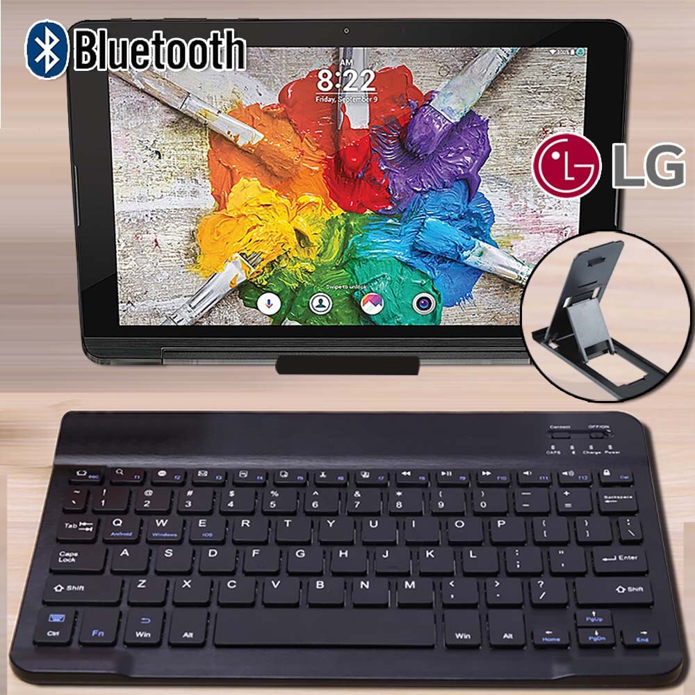 Bluetooth Toetsenbord Draadloos Toetsenbord Voor Lg G Pad 10.1 V700/Pad 3 Iii 10.1 Fhd Tablet Geruisloze Toetsenborden Bluetooth + Beugel