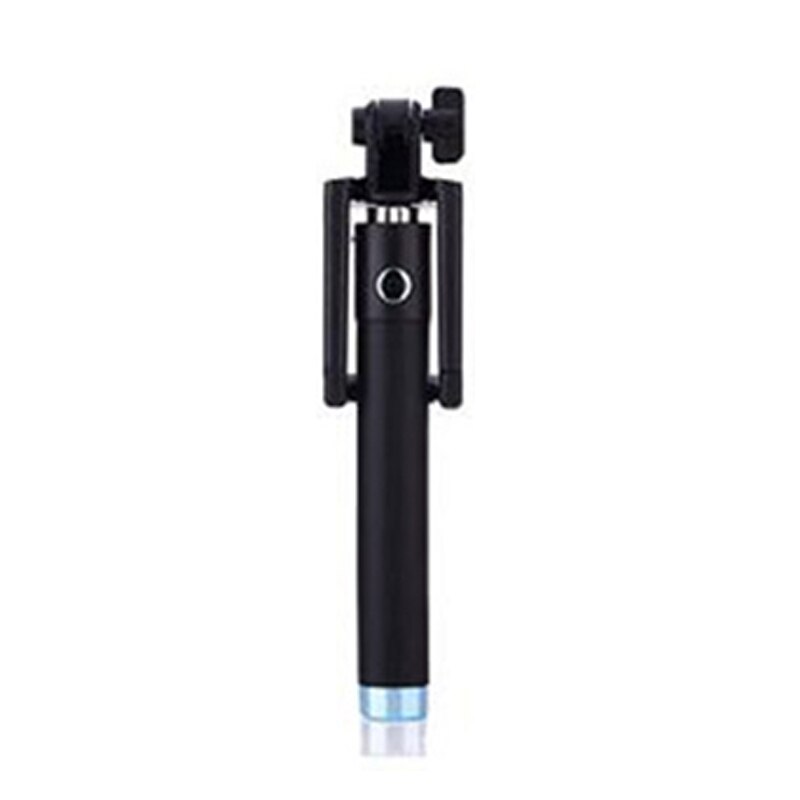Monopod Selfie Stick Voor Apple Iphone 11 12 Pro Max Mini Xs X Xr 8 7 Plus Se Uitschuifbare handheld Wired Selfiestick Sticks: Blue