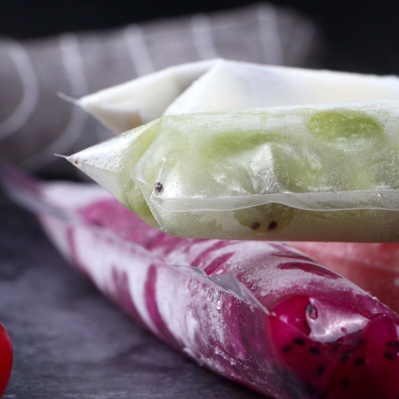 20 pces moldes de picolé saco auto descartável selagem congelado diy candy bar com funil gelo pop sacos bpa livre