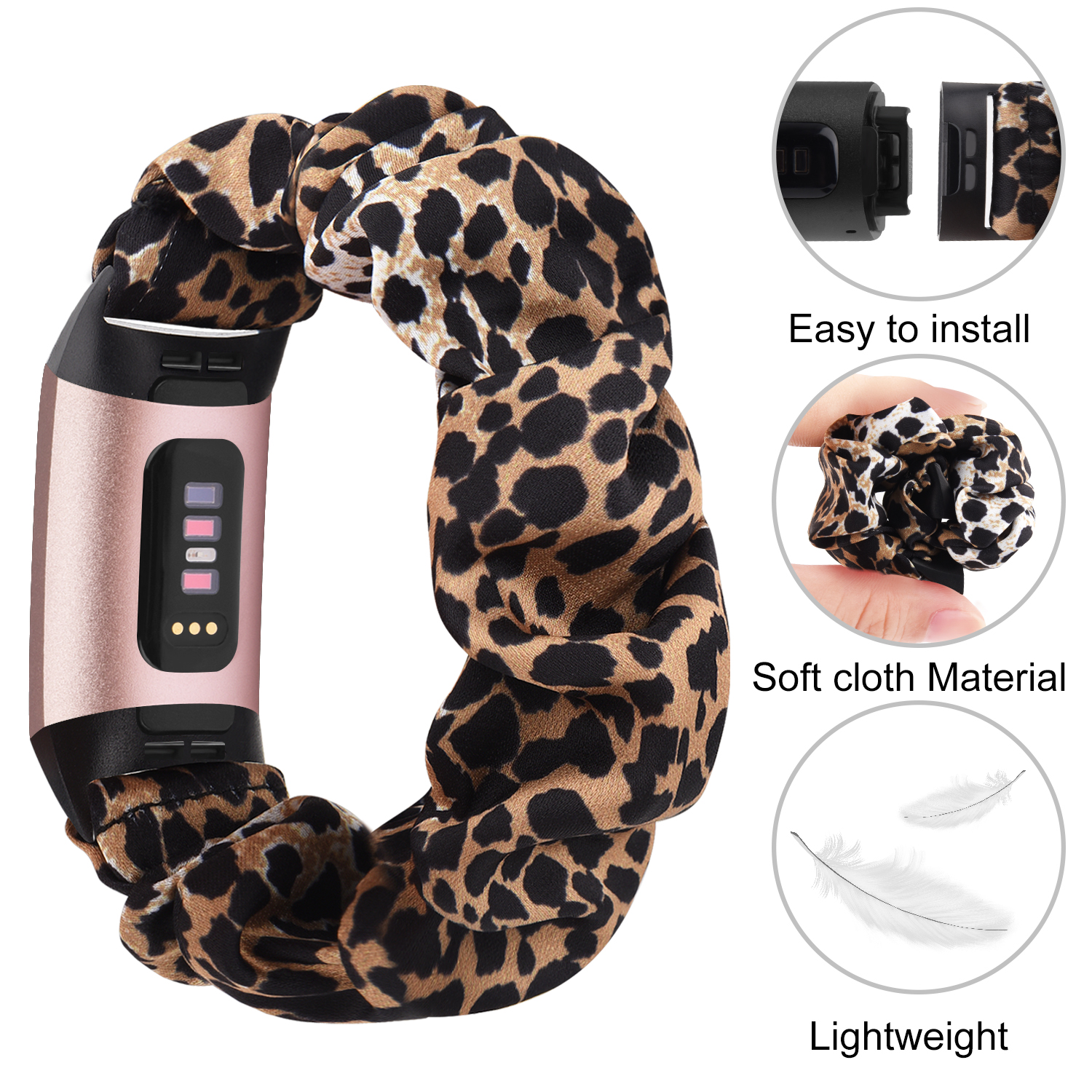 Nuovo cinturino elastico Scrunchie per Fitbit Charge 4 cinturino in tessuto a 3 cinturini cinturino per cinturino Fitbit Charge 3 4