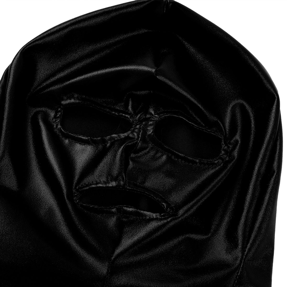 Unisex Vrouwen Heren Cosplay Gezichtsmasker Latex Glanzend Metallic Open Ogen En Mond Hoofddeksels Full Face Mask Capuchon Voor Rollenspel Kostuum