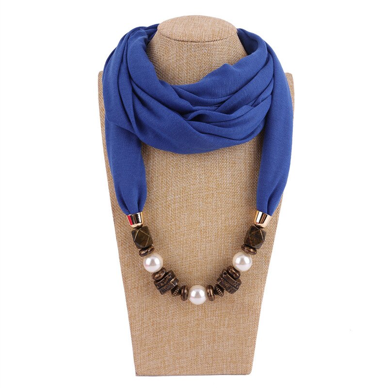 LaMaxPa Neue Frauen Solide Schmuck Anhänger Chiffon Schal Perle Schals und wickelt Weichen Weiblichen Zubehör: 2