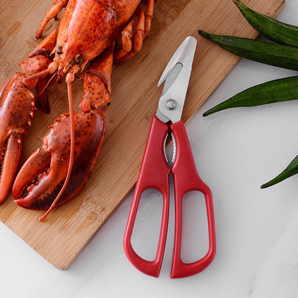 Stainless Steel Seafood Scissors Lobster Fish Prawn Peeler Shrimp Crab Seafood Scissors Shears Snip Shells Kitchen Seafood Tools
