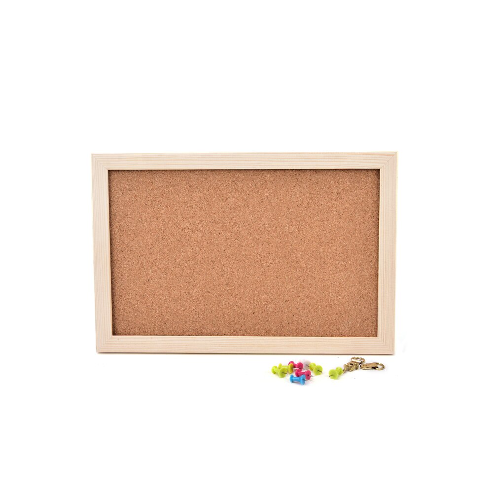 Office Board Photo Cork Board Wood Framed Message Notice Board 20*30cm Pin Boards Cork for Home With Accessories
