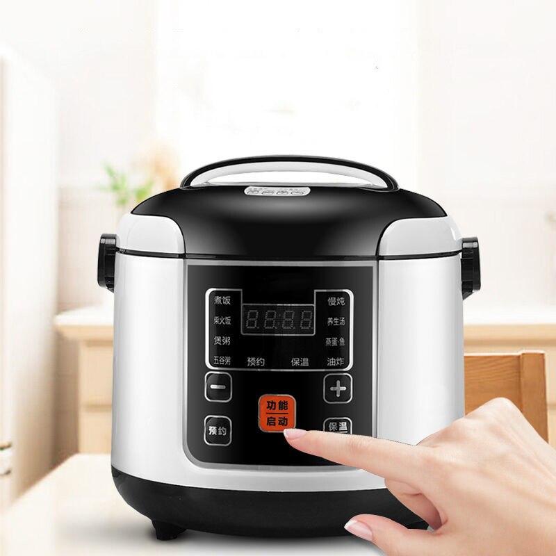 12V 24V 220V Portable Electric Rice Cooker 2L Timing Reservation Food Heating Cooking Steamer Soup Stew Pot Steamer Cooker