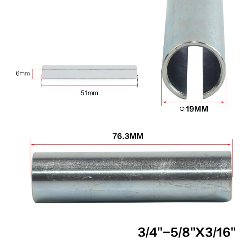 5/8" x 3/4" x 3" Shaft Adapter Pulley Bore Reducer Sleeve Bushing Sheave &amp; Key