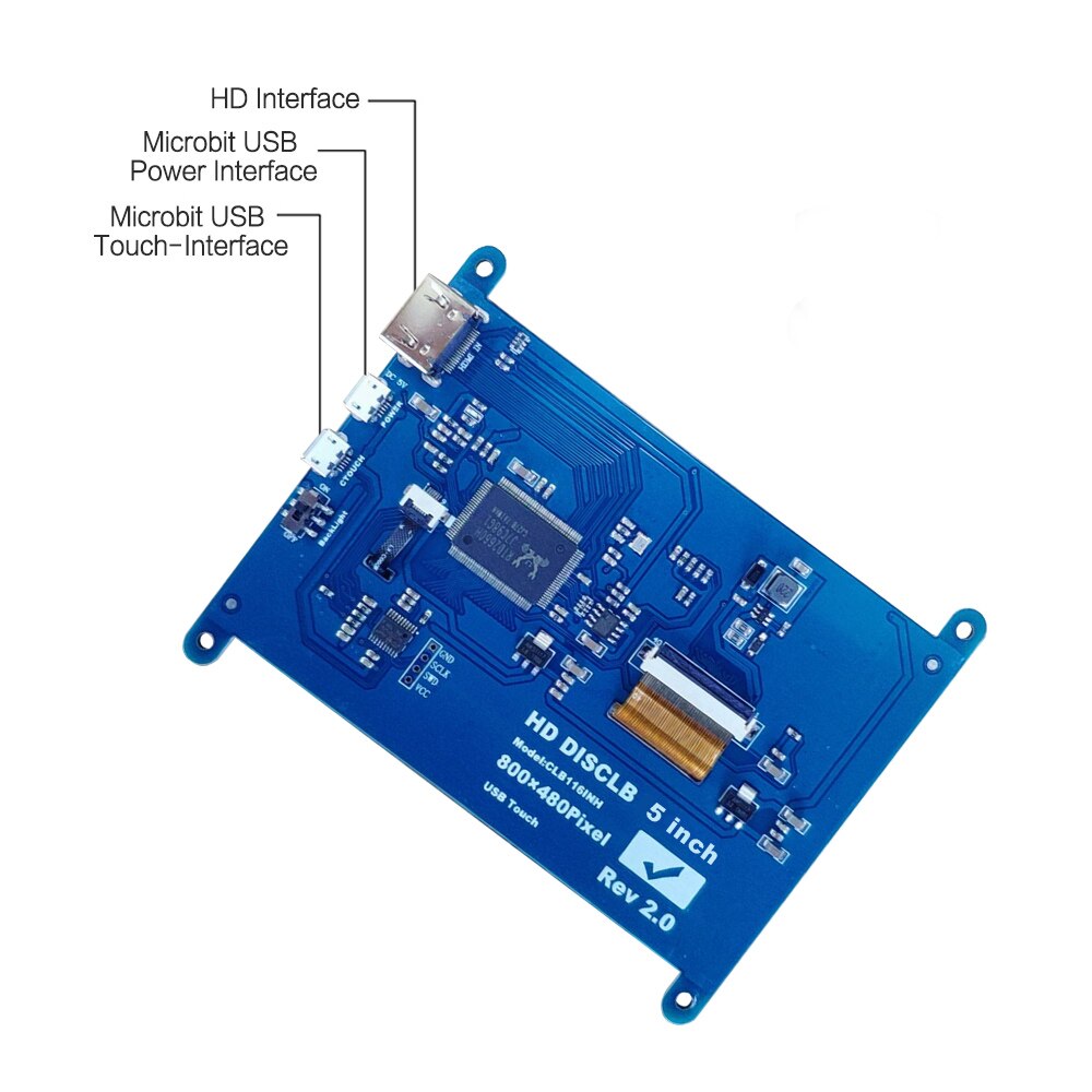 Aibecy 5 Polegada tela sensível ao toque capacitivo 800*480 resolução pequeno monitor portátil com interface usb suporte backlight