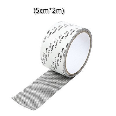 Cinta adhesiva para reparación de pantalla de ventana y puerta, pegatina antiinsectos, mosquitera, parche adhesivo, 5M: Gris