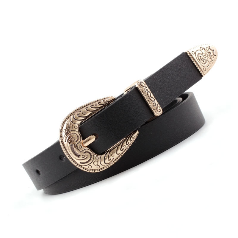 Olome Vintage 1.8 Cm Breed Boho Etnische Riem Leer Vrouwen Bruin Zwart Wit Gouden Gesp Fijne Riem Dames Vrouwelijke jeans Riemen