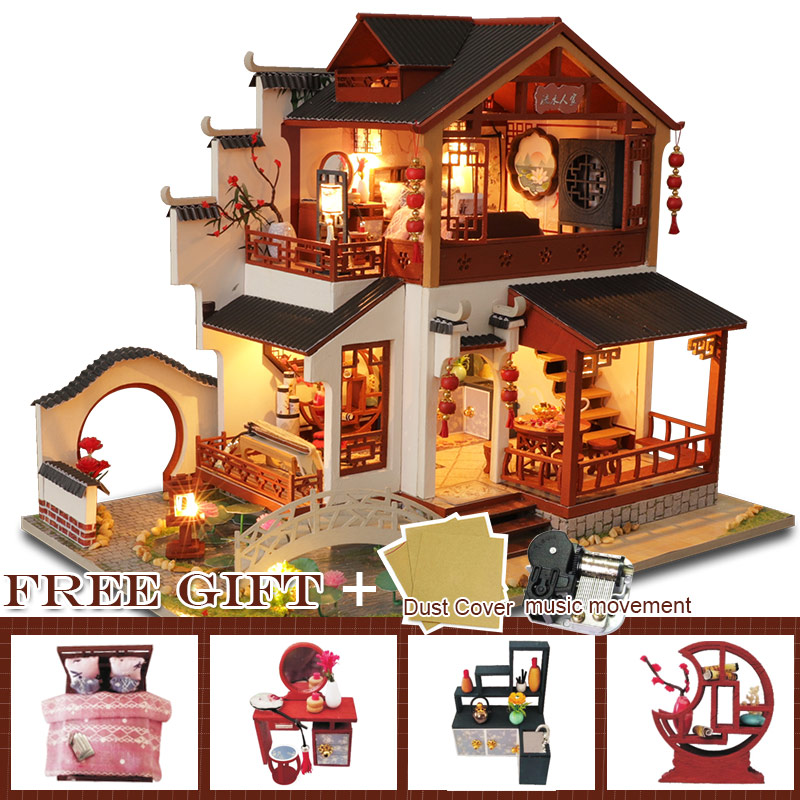 CUTEBEE freundlicher Spielzeug Puppe Haus Möbel Montieren Holz Miniatur Puppenhaus Diy Puppenhaus Puzzle Pädagogisches Spielzeug Für freundlicher P3: P03C