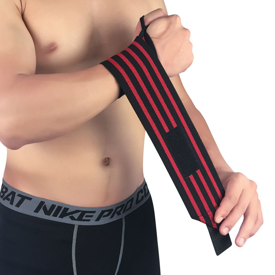 1Pcs Colorful Wrist Band Adjustable Wristband Brace Wrap Bandage Gym Strap Wrist Support Band For Weight Lifting: Red / Right