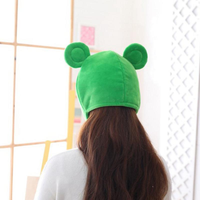 Frog Hat Cute Beanies Hat Green Animal Ear Cap Accessory Warm Winter Christmas Men And Women Novelty Caps