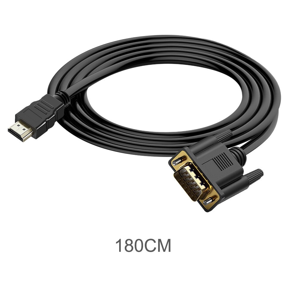 Vdeo Kabel Hdmi Naar Vga Kabel Man Op Man Drive-Gratis Met Chip 1.8M 6ft Kabel Voor Computer/Desktop/Laptop/Pc/Monitor