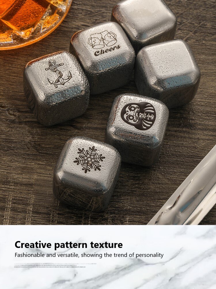 304 stainless steel ice block quick-frozen foreign wine beer whisky ice lattice wine set bar household metal ice