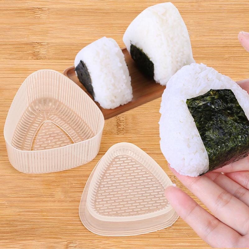 2Pcs Sushi Maker Sushi Onigiri Mold Decor Rijst Bal Maker Plastic Driehoekige Vorm Keuken Sushi Gereedschap Keuken Accessoires