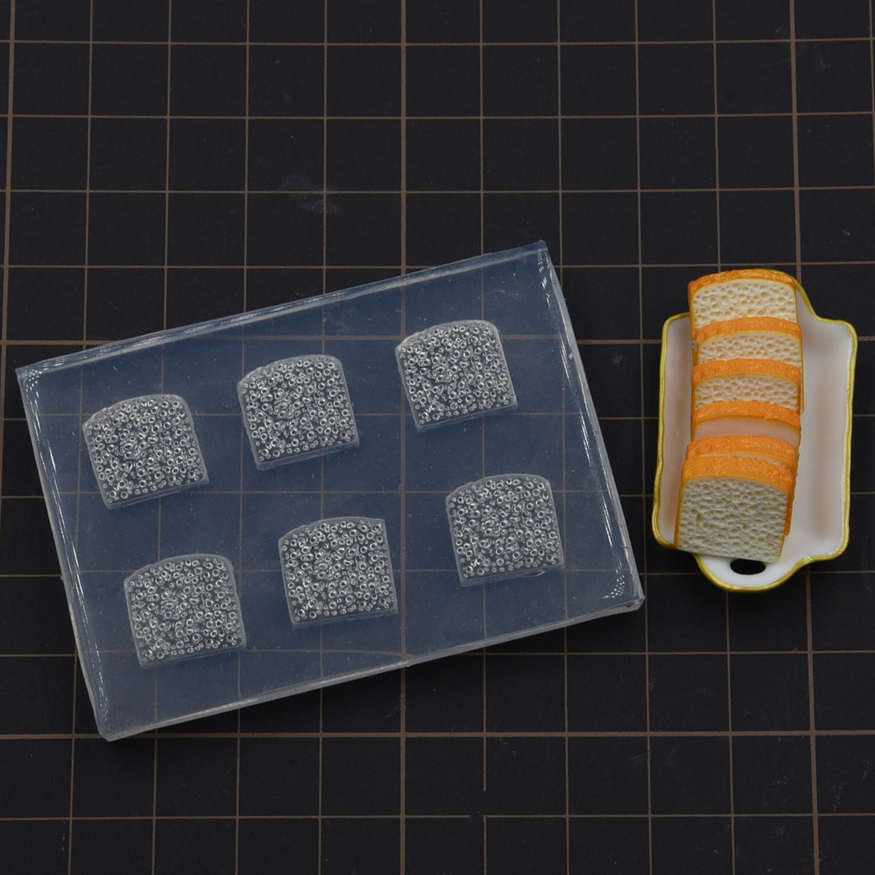Mini Sandwich Toast Bread Silicone Molds Pottery Clay DIY molds