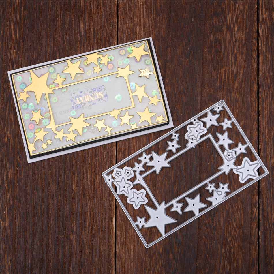 InLoveArts Stars Frame Metal Cutting Dies Paper Crafts Stencil Punching Templates Diy Scrapbooking Background Embossing Making
