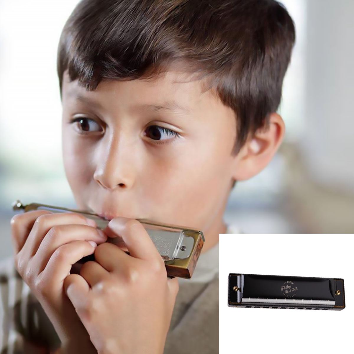 Armónica instrumento de música exquisito para estudiantes principiantes músicos (negro)