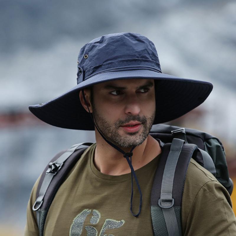 Sombrero para el sol para hombre y mujer, gorra de malla de ala ancha y larga con protección solar UV, ideal para senderismo y playa al aire libre, para otoño