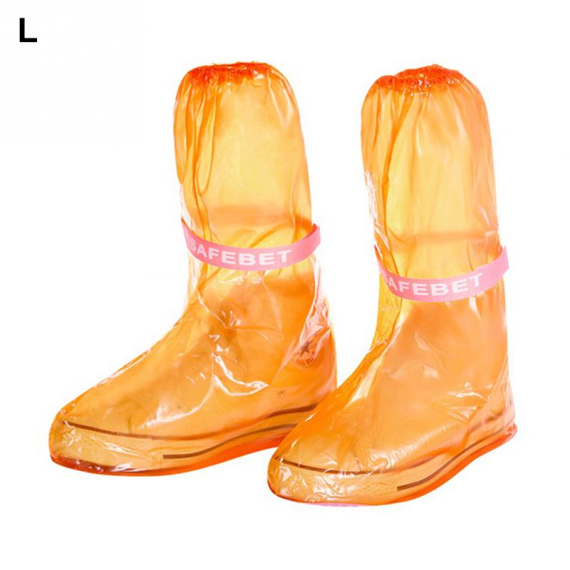 1 Pair Waterproof Protector Shoes Ribbon Rain Shoe Covers High-Top Anti-Slip Rain Shoes Cases Boot Cover Women Men: Orange / M