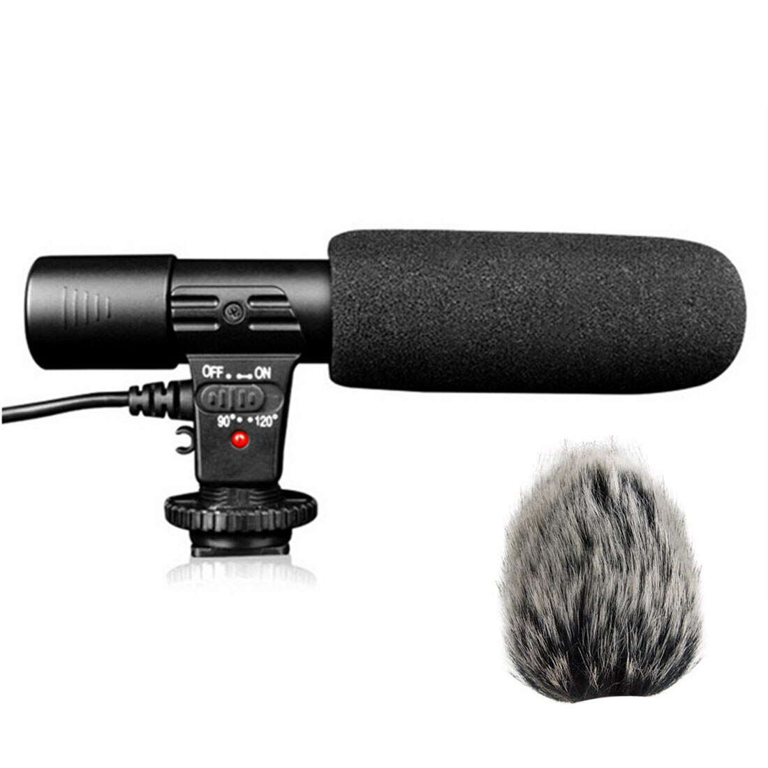 3.5mm Stereo Camera Microphone VLOG Photography Interview Digital Video Recording Microphone For phone Camera VLOG: MIC-01 add cover