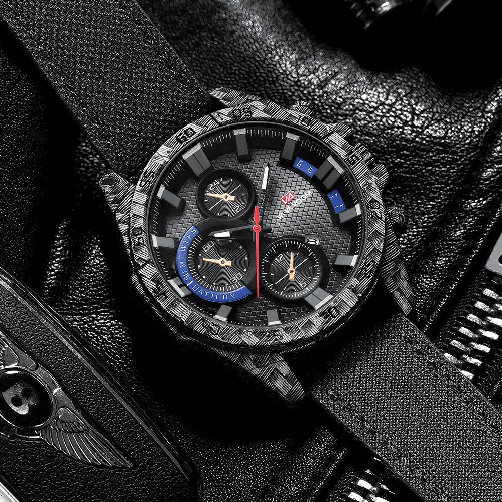 Uthai  ce141 karbonfiber superbil racing stil herreklokke uformell sports vanntett kvartsklokke