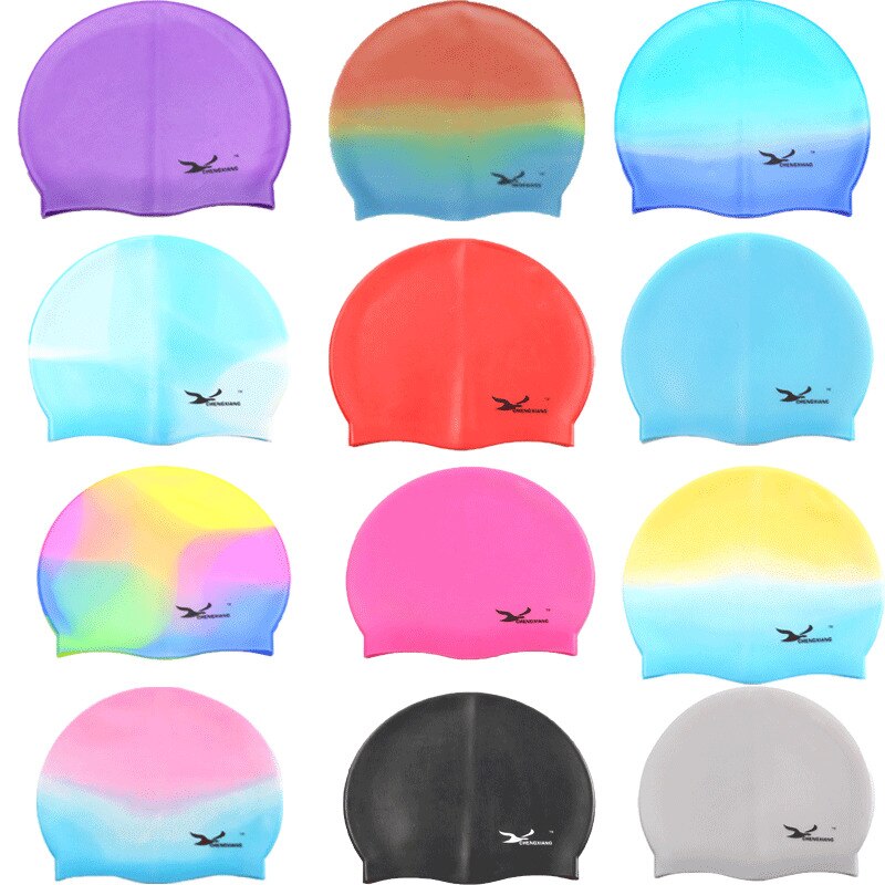 13 Styles Swimming Cap Waterproof Silicone Swim Pool Hat Adult Men Long Hair Women stretch Swimming Hats