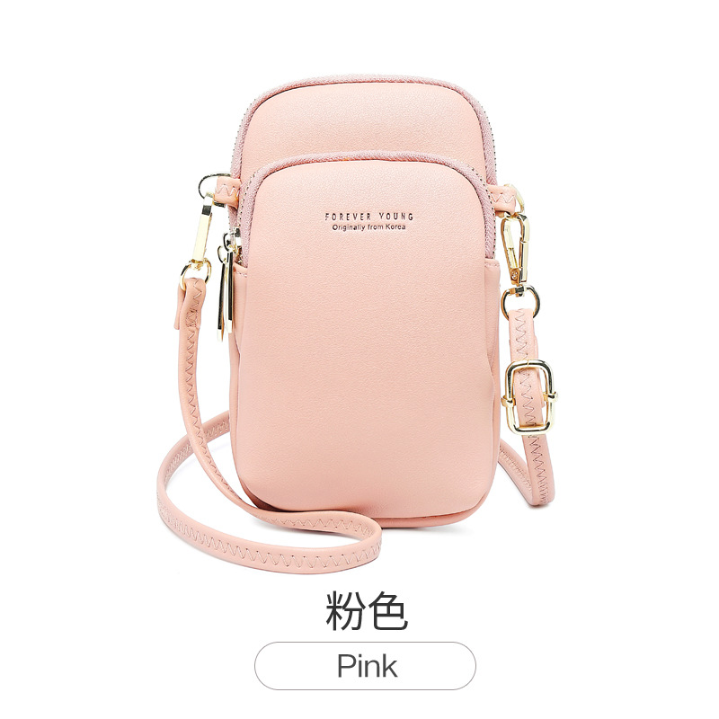 Kleine Frauen Taschen PU Leder Messenger Bag Umhängetasche Handy Schulter Tasche Mini Schulter Tasche Weibliche Geldbörse Bolso Pujer: pink