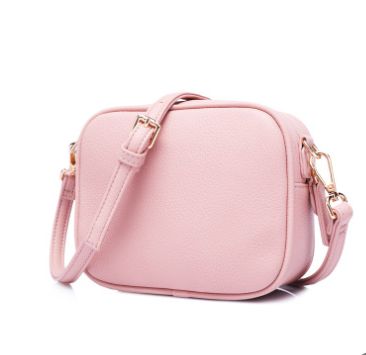 Bolsos de mensajero con solapa para mujer, Mini bolso de mano de piel sintética, bolsos de un solo hombro: pink