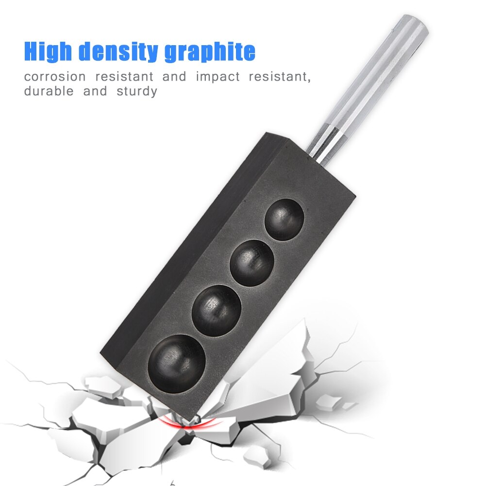 4 in 1 Graphite Sphere Mold for Melting Casting Refining Glass Marble Sphere Mold Makeup Tool Kit Jewelry Making Tool