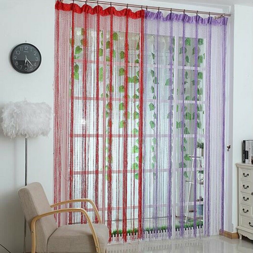 Glitter vindue gardiner tråd gardiner snor kvast perle gardin dør gennemsigtige panel gardiner soveværelse cortinas salon 1*2m