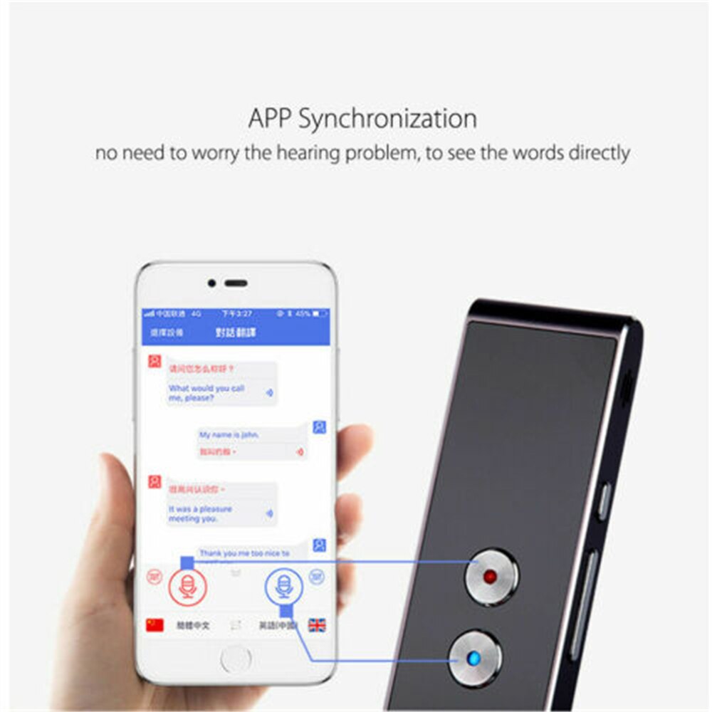 Traductor de voz T8, 40 idiomas, varios idiomas, traducción instantánea, Mini, inalámbrico, 2 vías, traductor en tiempo Real, aplicación, Bl
