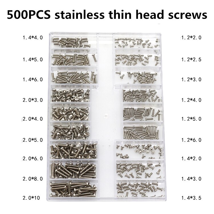 500Pcs 18 Types Mini screw DIY Kit Laptop Computer Assemble Repair Screw Fastener set