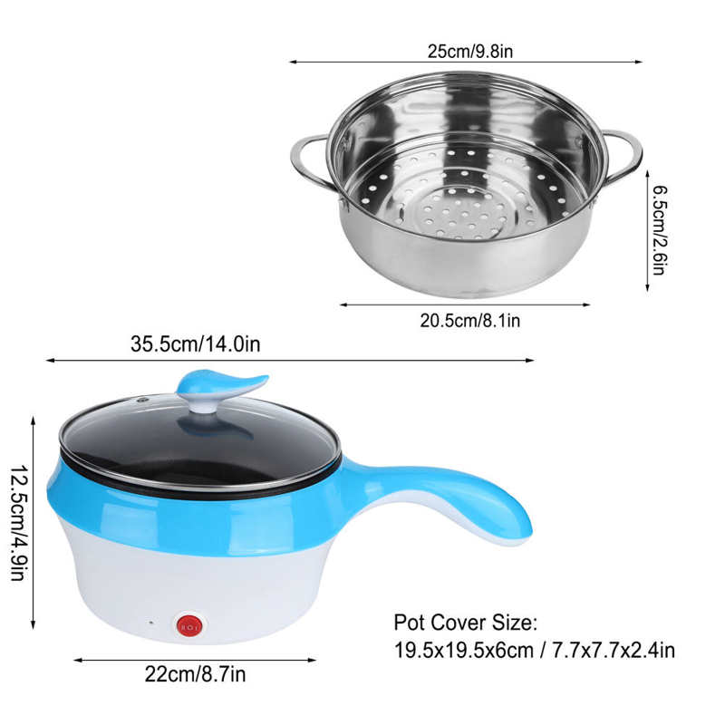 Mini marmite antiadhésive de puissance faible de cuiseur électrique multifonctionnel de 1.8L avec le cuiseur de riz du cuiseur 220V de vapeur de nourriture, cuiseur à vapeur