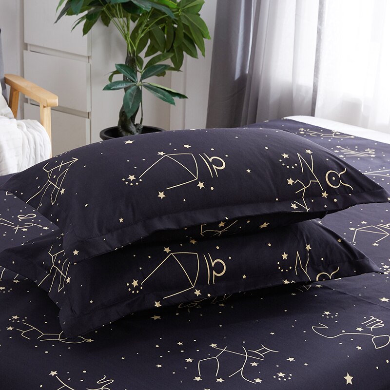 Constellation-ensemble de literie moderne | Housse de couette, housse de lit, drap plat, étuis d'oreiller, ensemble de lin
