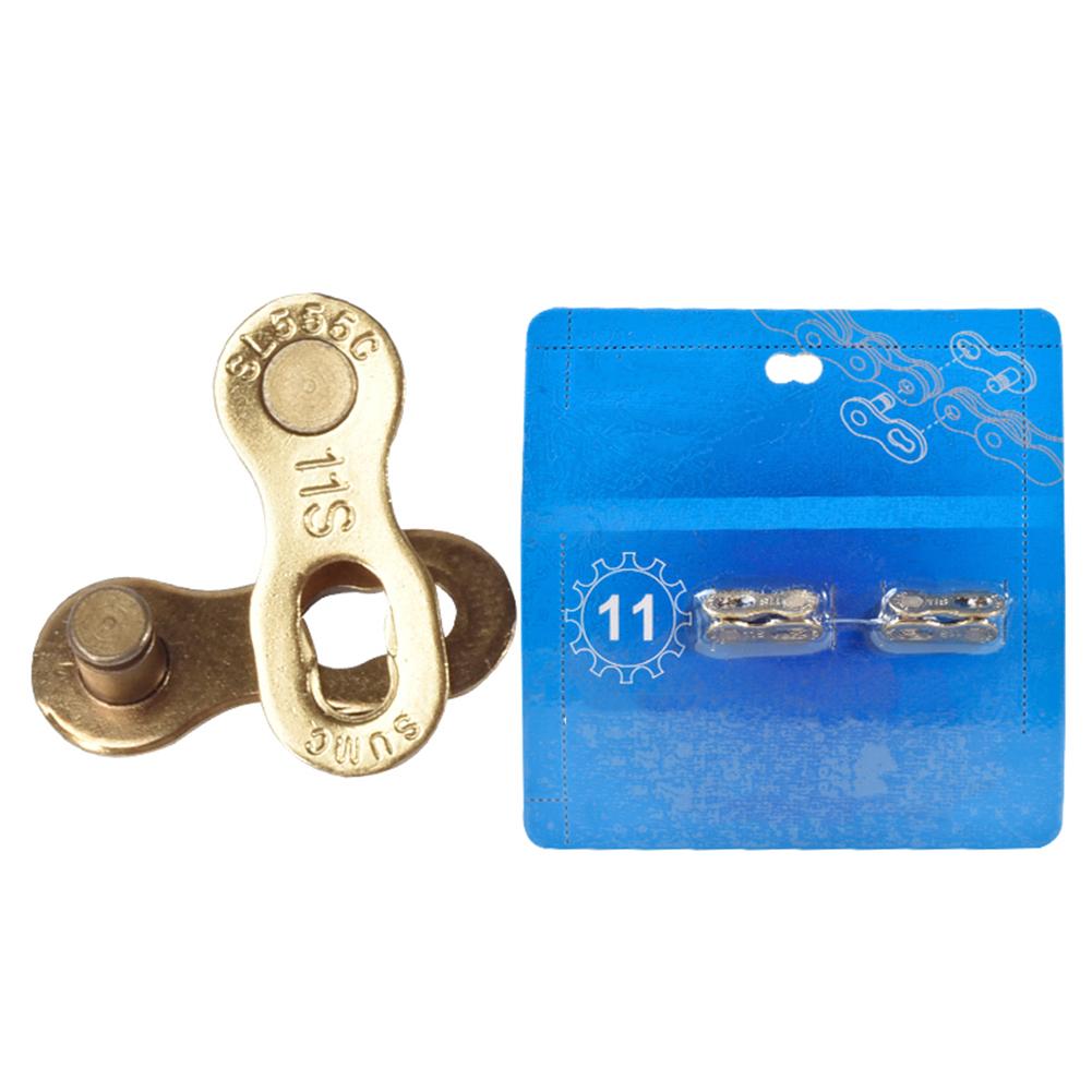 2 Pairs MTB Mountain Road Bike Chain Connector Lock for 6/7/8/9/10/11/12 Speed Quick Master Link Joint Metal Bicycle Repair Tool: 11s Gold	