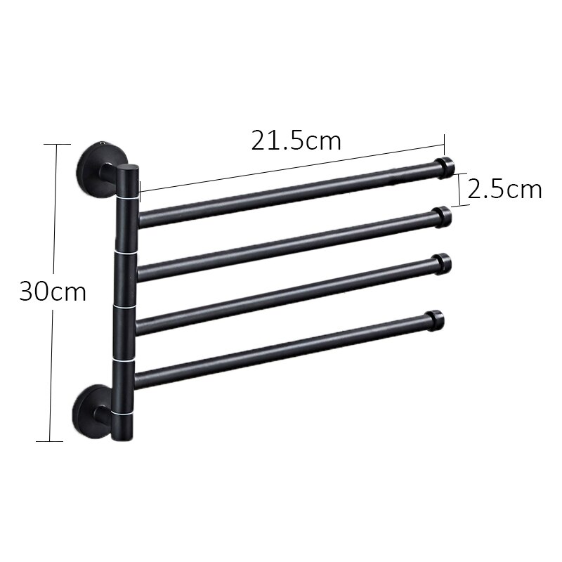 Schlecht Beweglichen Handtuch Halfter Schwarz Gold Schlecht Handtuch Gestell 4 Schicht Chrom Handtuch Bar Schlecht Hardware- EL24DH